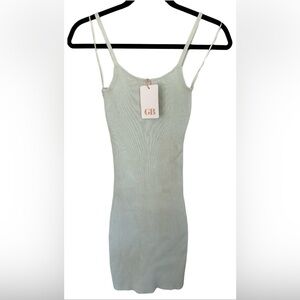 GB *NWT* Sleeveless Spaghetti Strap Scoop Neck Ribbed Knit Sheath Dress XS